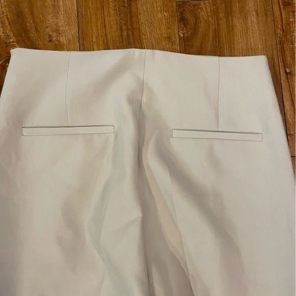 ZARA Women’s Glen Light Gray Flare Leg Slacks Side Zip Size Medium NWT - Picture 10 of 11